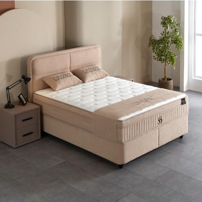 BSS LUCCEBEDD Boxspringbett Set | Matratze H3 | Box und Kopfteil