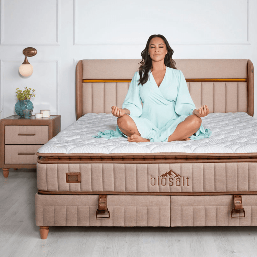 Bambi Biosalt Boxspringbett mit Stauraum | Salt Therapy Set 90-180x200