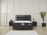 BSS WOOL TOUCH Boxspringbett Set | Matratze H2/H3 | Box und Kopfteil