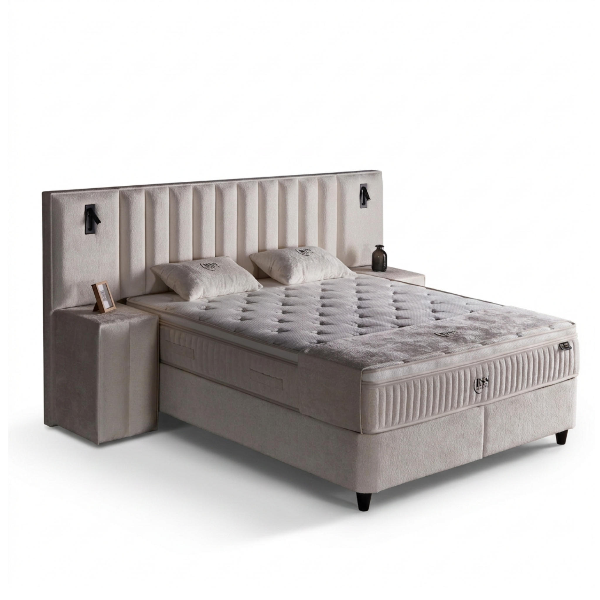 Boxspringbett mit Matratze Polsterbett Stauraumbett Betkasten inkl. Lieferung Beleza