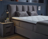 BIRDYBETT Boxspringbett Set mit 32 cm Höhe Matratze (2 Bettkästen + Matratze mit Topper + Kopfteil)