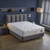 BIRDYBETT Boxspringbett Set mit 32 cm Höhe Matratze (2 Bettkästen + Matratze mit Topper + Kopfteil)