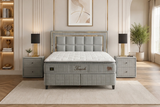 BSS WOOL TOUCH Boxspringbett Set | Matratze H2/H3 | Box und Kopfteil
