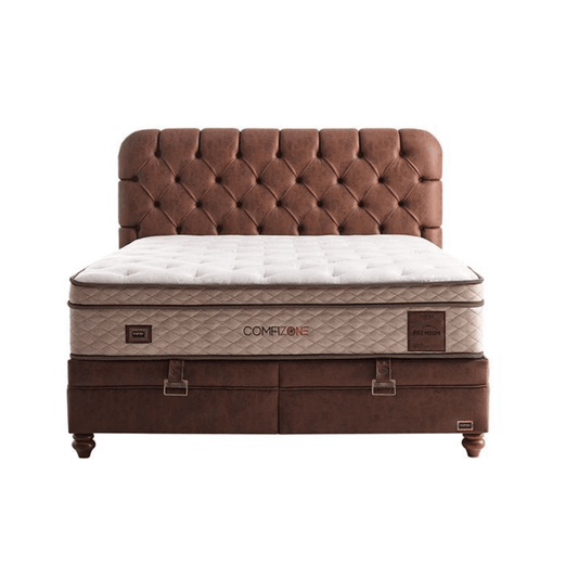 Bambi Comfizone Boxspringbett 180x200 cm mit Matratze & Stauraum – Verstellbarer Härtegrad & Komfortsystem