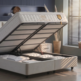 BIRDYBETT Boxspringbett Set mit 32 cm Höhe Matratze (2 Bettkästen + Matratze mit Topper + Kopfteil)
