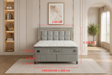 BSS WOOL TOUCH Boxspringbett Set | Matratze H2/H3 | Box und Kopfteil