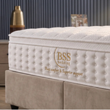 BIRDYBETT Boxspringbett Set mit 32 cm Höhe Matratze (2 Bettkästen + Matratze mit Topper + Kopfteil)