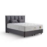 BIRDYBETT Boxspringbett Set mit 32 cm Höhe Matratze (2 Bettkästen + Matratze mit Topper + Kopfteil)