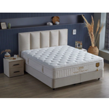 BIRDYBETT Boxspringbett Set mit 32 cm Höhe Matratze (2 Bettkästen + Matratze mit Topper + Kopfteil)