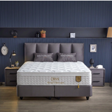 BIRDYBETT Boxspringbett Set mit 32 cm Höhe Matratze (2 Bettkästen + Matratze mit Topper + Kopfteil)