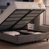BIRDYBETT Boxspringbett Set mit 32 cm Höhe Matratze (2 Bettkästen + Matratze mit Topper + Kopfteil)