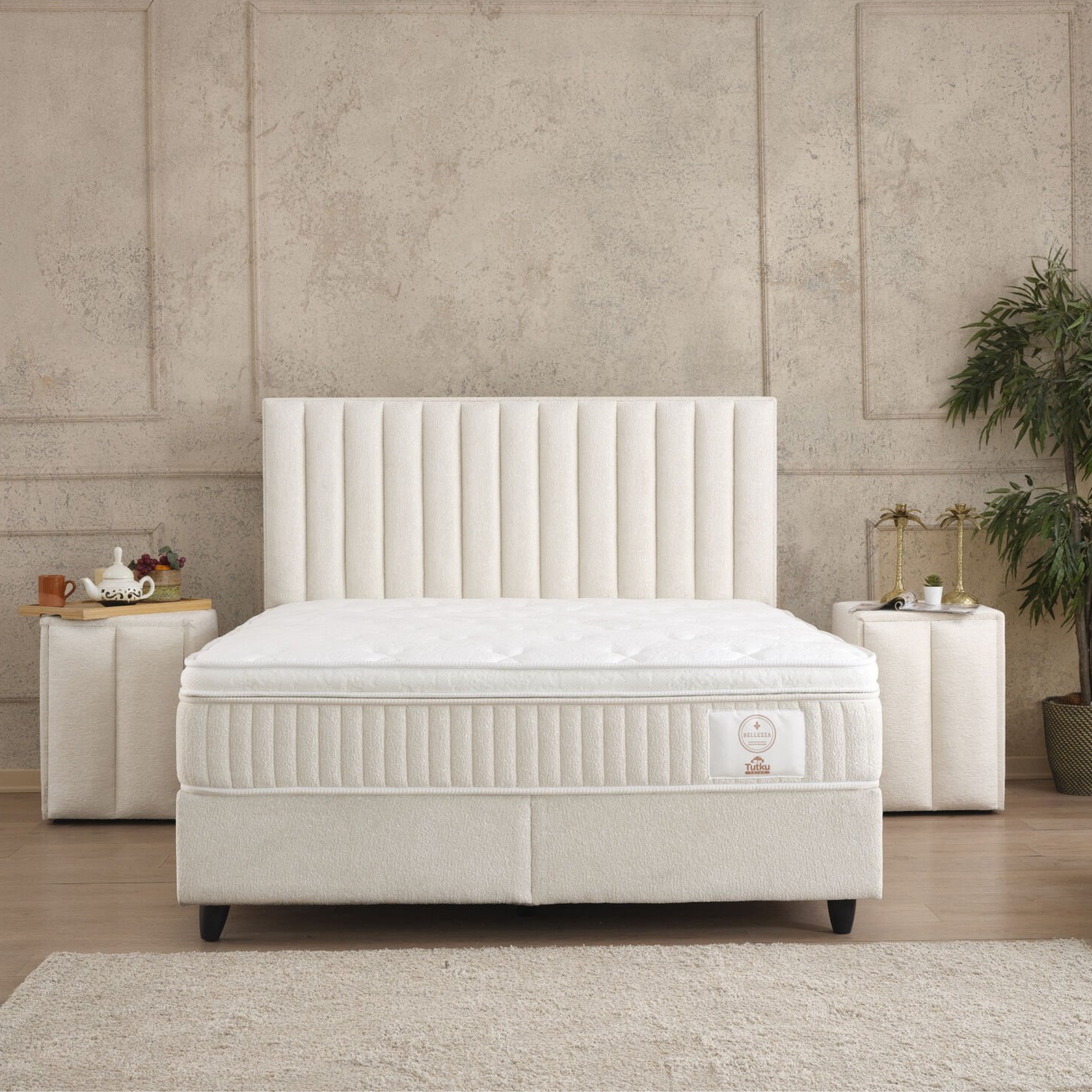Boxspringbett mit Matratze Polsterbett Stauraumbett Betkasten inkl. Lieferung Beleza