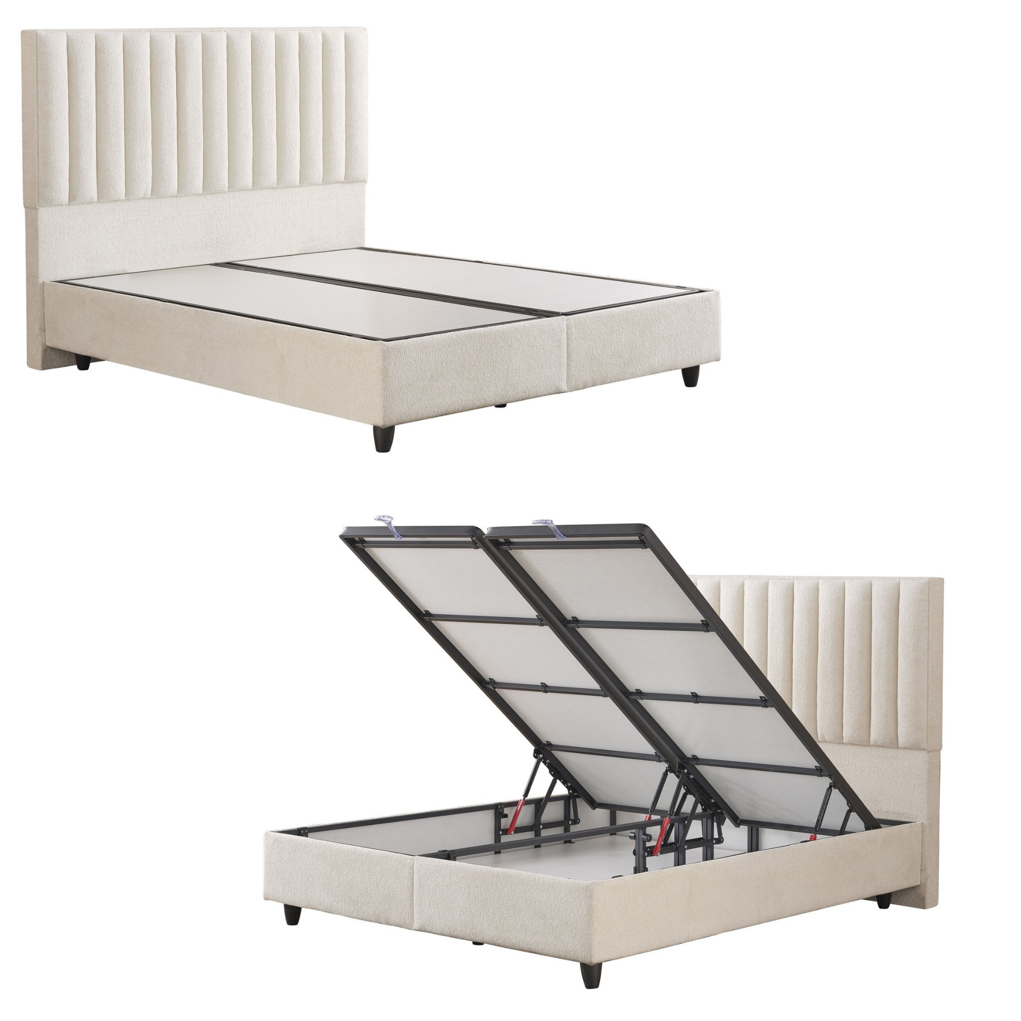Boxspringbett mit Matratze Polsterbett Stauraumbett Betkasten inkl. Lieferung Beleza