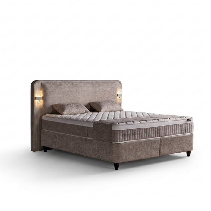 Fancy Boxspringbett mit Matratze LED
