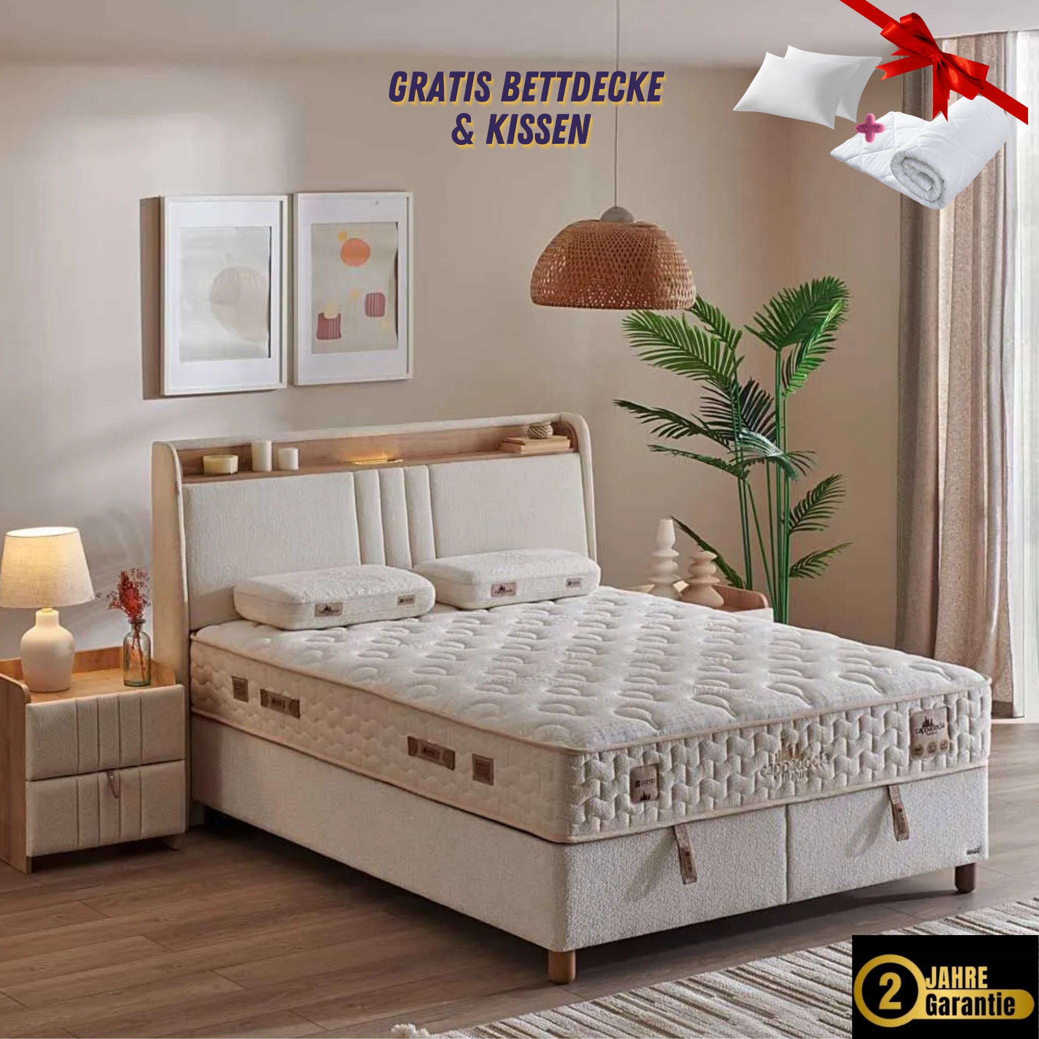 Bambi Cappadocia Natura Boxspringbett Set