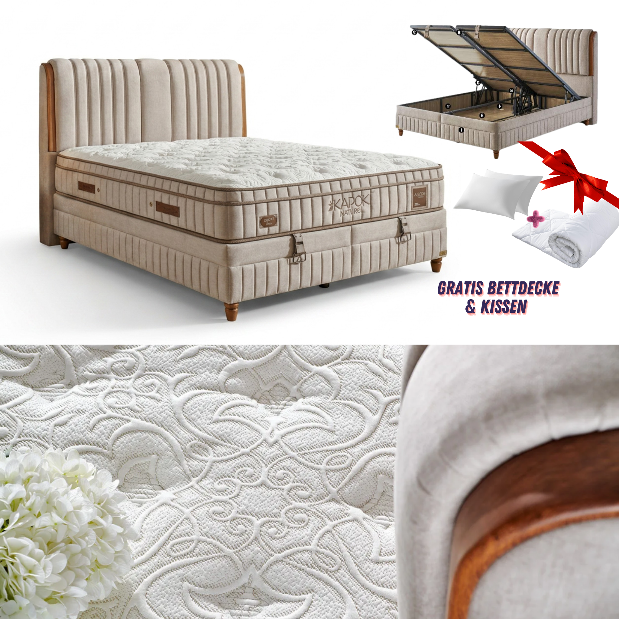 Bambi Kapok Naturel Boxspringbett