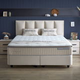BIRDYBETT Boxspringbett Set mit 32 cm Höhe Matratze (2 Bettkästen + Matratze mit Topper + Kopfteil)