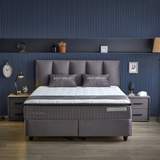 BIRDYBETT Boxspringbett Set mit 32 cm Höhe Matratze (2 Bettkästen + Matratze mit Topper + Kopfteil)