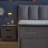 BIRDYBETT Boxspringbett Set mit 32 cm Höhe Matratze (2 Bettkästen + Matratze mit Topper + Kopfteil)