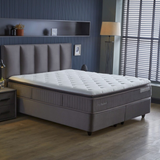 BIRDYBETT Boxspringbett Set mit 32 cm Höhe Matratze (2 Bettkästen + Matratze mit Topper + Kopfteil)