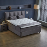 BIRDYBETT Boxspringbett Set mit 32 cm Höhe Matratze (2 Bettkästen + Matratze mit Topper + Kopfteil)
