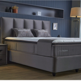 BIRDYBETT Boxspringbett Set mit 32 cm Höhe Matratze (2 Bettkästen + Matratze mit Topper + Kopfteil)