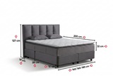 BIRDYBETT Boxspringbett Set mit 32 cm Höhe Matratze (2 Bettkästen + Matratze mit Topper + Kopfteil)