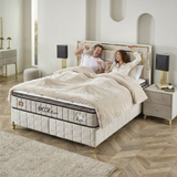 BSS WOOL TOUCH Boxspringbett Set | Matratze H2/H3 | Box und Kopfteil