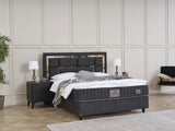 BSS WOOL TOUCH Boxspringbett Set | Matratze H2/H3 | Box und Kopfteil