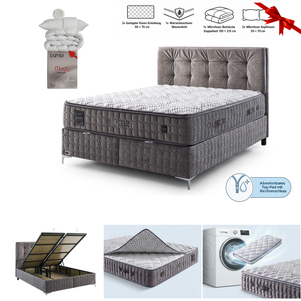 Bambi Sleeppure Boxspringbett Schlafzimmer Set