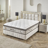 BSS WOOL TOUCH Boxspringbett Set | Matratze H2/H3 | Box und Kopfteil